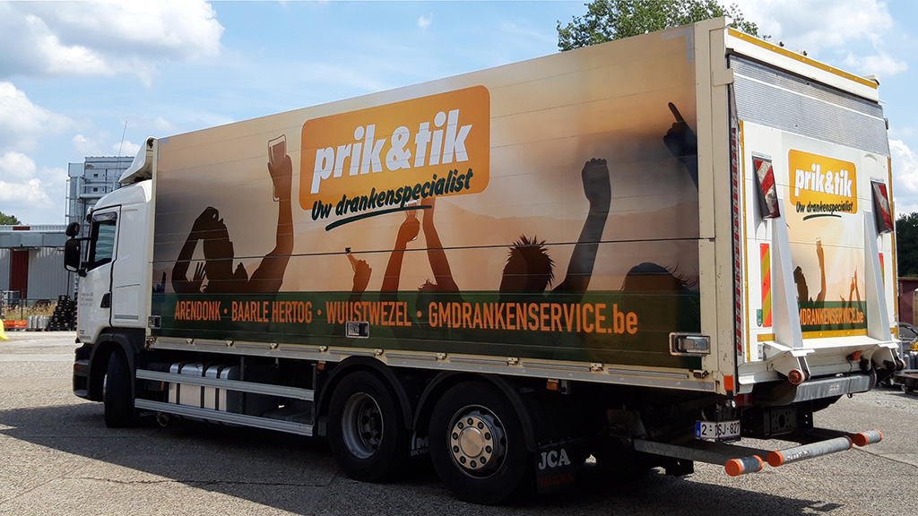 Truckreclame wrapping vrachtwagen bedrijfswagen bestickering AMS Antwerp
