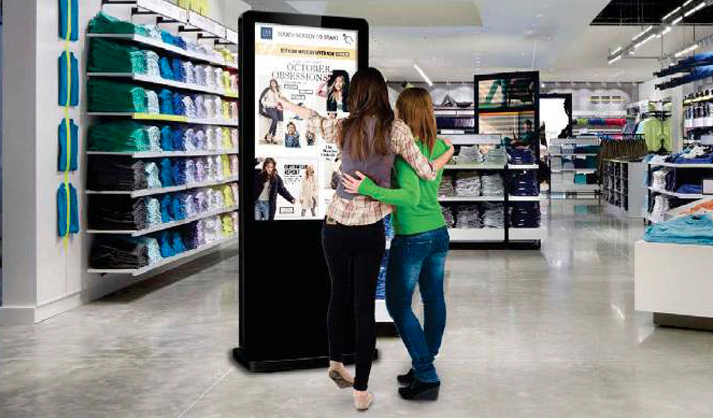 Digital signage Infrared Freestanding Multi Touch Screen Posters with Dual OS